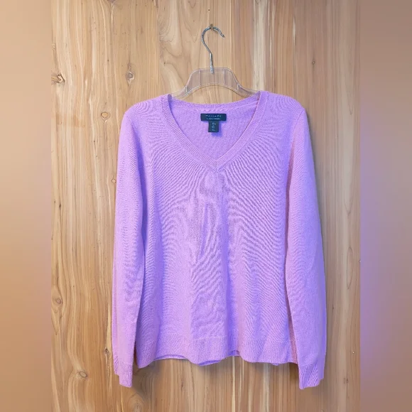 Tahari Lilac Cashmere Sweater, Size Large - Picture 1 of 5